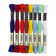 8 Skeins 8 Colors 6-Ply Crochet Threads, Embroidery Floss, Mercerized Cotton Yarn for Lace Hand Knitting, Mixed Color, 1mm, about 8.75 Yards(8m)/skein, 1 skein/color(PW-WG76952-01)