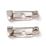 Iron Pin Backs, with Two Holes, Platinum, 15x4x5mm, Hole: 2mm(IFIN-E722-15mm-P)