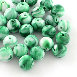 Opaque Acrylic Beads, Round, Sea Green, 8mm, Hole: 1.5mm, about 1800pcs/500g(SACR-R853-8mm-212)
