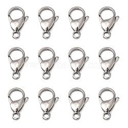 Polished 316 Surgical Stainless Steel Lobster Claw Clasps, Parrot Trigger Clasps, Stainless Steel Color, 19x12x5mm, Hole: 3mm(A-STAS-R072-18A)