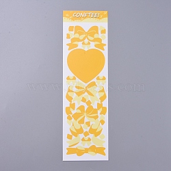 Bowknot & Heart Pattern Decorative Stickers Sheets, for Scrapbooking, Calendars, Arts, Kids DIY Crafts, Yellow, 260x80mm(DIY-L037-G07)