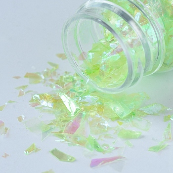 Plastic Candy Sequins/Paillette Chip, UV Resin Filler, for Epoxy Resin Jewelry Making, Light Green, 3~25x2.8~6.5mm