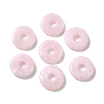 Transparent Acrylic Beads, Two Tone, Flat Round, Pink, 15x3.5mm, Hole: 5mm, about: 830pcs/500g