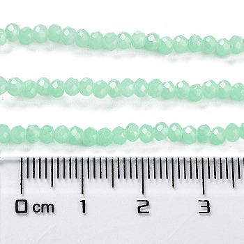 Baking Painted Imitation Jade Glass Bead Strands, Faceted Rondelle, Pale Turquoise, 3x2mm, Hole: 0.8mm, about 158pcs/strand, 14.76''(37.5cm)
