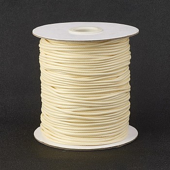Eco-Friendly Korean Waxed Polyester Cord, Cornsilk, 1.5mm, about 169.51~174.98 Yards(155~160m)/Roll