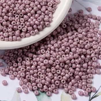MIYUKI Round Rocailles Beads, Japanese Seed Beads, (RR599) Opaque Antique Rose Luster, 8/0, 3mm, Hole: 1mm, about 422~455pcs/10g