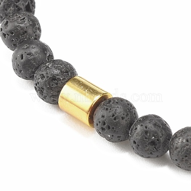 Synthetic Hematite & Natural Lava Rock Stretch Bracelet(BJEW-JB08066-02)-4