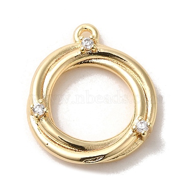 Golden Clear Ring Brass+Cubic Zirconia Pendants