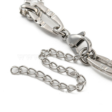 304 Stainless Steel Oval Link Chains Bracelets for Men & Women(BJEW-D042-07G)-3