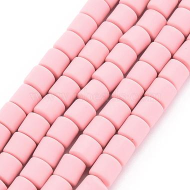 Pink Column Polymer Clay Beads