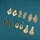 6pares 6 estilos de aretes colgantes grandes con rombos(EJEW-SZ0001-56)-6