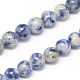 Brins de perles de jaspe de tache bleue naturelle(G-R193-15-10mm)-1