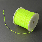 Braided Nylon Thread, Chinese Knotting Cord for Beading Jewelry Making Macrame Craft, Green Yellow, 0.5mm, about 150yards/roll(NWIR-R006-0.5mm-F228)