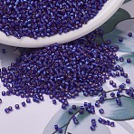 MIYUKI Delica Beads, Cylinder, Japanese Seed Beads, 11/0, (DB0696) Dyed Semi-Frosted Silver Lined Dark Blue Violet, 1.3x1.6mm, Hole: 0.8mm, about 10000pcs/bag, 50g/bag(SEED-X0054-DB0696)