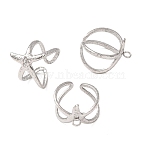 Starfish 304 Stainless Steel Cuff Ring Settings, Loop Ring Base, Stainless Steel Color, 12~17mm, Hole: 2.4mm, Inner Diameter: 17.2mm(SA-CBA7DC2-01P)