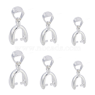 6Pcs 3 Size 925 Sterling Silver Pendants, Ice Pick Pinch Bails, with 925 Stamp, Silver, 8~11x4.5~8x3~4mm, Hole: 4x3~4.5mm, 2Pcs/size(STER-DC0001-14)