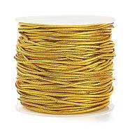 Polyester & Rubber Elastic Cord, Round, Gold, 1mm, about 21.87 Yards(20m)/Roll(EW-CJC0001-01A)