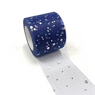 Glitter Sequin Deco Mesh Ribbons, Tulle Fabric, Tulle Roll Spool Fabric For Skirt Making, Midnight Blue, 2 inch(5cm), about 25yards/roll(22.86m/roll)(OCOR-P010-A-C28)