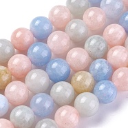 Natural Morganite Beads Strands, Dyed, Round, 6mm, Hole: 1mm; about 63pcs/strand, 14.7~14.9 inches(37.5~38cm)(G-G777-A)