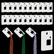 Elite Acrylic Thread Winding Boards, Rectangle Floss Bobbin, Thread Organizer Card for Cross-Stitch, White, 39.5x26.5x3mm, Hole: 4x4mm, 5mm & 12x12mm, 30pcs/box(FIND-PH0010-05A)