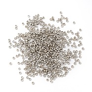 Brass Crimp Beads, Rondelle, Platinum, 2x2mm, Hole: 1mm, about 880pcs/10g(X-KK-L020-P)