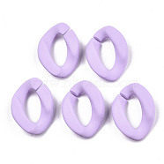 Opaque Spray Painted Acrylic Linking Rings, Quick Link Connectors, for Curb Chains Making, Twist, Plum, 23x17x4.5mm, Inner Diameter: 13.5x7mm(X-OACR-S036-001A-I15)