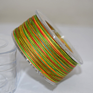 Waxed Nylon Cord, Twisted Cord, Colorful, 0.65mm, about 136.7 yards(125m)/roll(NWIR-E030-01-0.65mm)