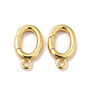 Brass Spring Gate Rings, Cadmium Free & Nickel Free & Lead Free, Oval, Real 18K Gold Plated, 10 Gauge, 16.5x10x2.5mm, Hole: 2mm(KK-J301-09G)