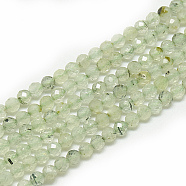 Natural Prehnite Beads Strands, Faceted, Round, 3~3.5mm, Hole: 0.3mm, about 113pcs/strand, 14.9 inch(G-S300-12-3mm)