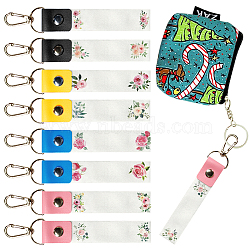 PU Leather & Cotton Name Marker Keychain, with Zinc Alloy Keychain, June Rose, 13x2cm(AJEW-WH0514-016)