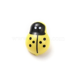 Plastic Cabochons, Ladybug, Champagne Yellow, 15x11.3x5.8mm(FIND-TAC0013-06B-02)