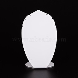 Acrylic Necklace Display Stands, White, 24x14.5x8.1cm(NDIS-N009-02A)