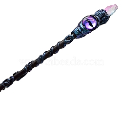 Natural Quartz Witch Magic Stick, Cosplay Evil Eye Magic Wand, for Witches and Wizards, 350mm(PW-WG50445-07)