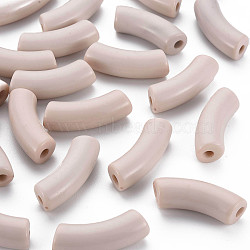 Opaque Acrylic Beads, Curved Tube, Antique White, 36x13.5x11.5mm, Hole: 4mm, about 148pcs/500g(MACR-S372-001B-13-3801)