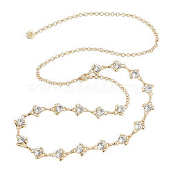 Alloy Flower Link Chain Waist Chains, Chain Belt for Skirt Dress Overcoat Accessories, Golden, 20-1/8 inch(51.1cm)(FIND-WH0421-95G)