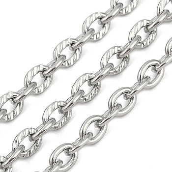 Non-Tarnish 304 Stainless Steel Link Chains, Unwelded, Stainless Steel Color, 8x6x2mm