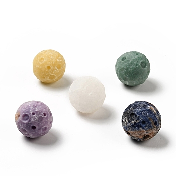 Natural Gemstone Carved Gemstone Celestial Full Moon Gemstone Sphere Specimen, for Home Office Desk, Planet, 38~40x38~40mm