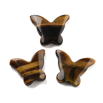 Natural Tiger Eye Pendants, Butterfly Charms, 19.5x15x5.5mm, Hole: 1mm