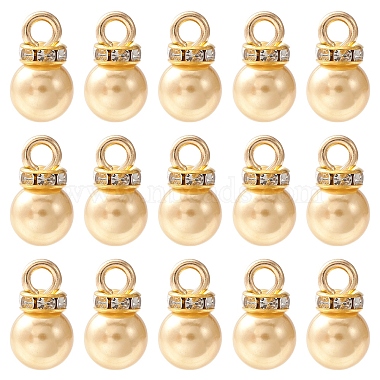 Golden Pale Goldenrod Round ABS Plastic Charms