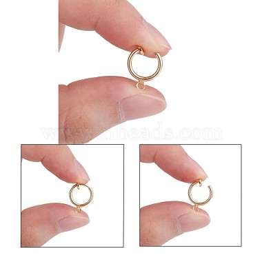 Brass Clip-on Hoop Earring Findings(KK-P102-01G)-3