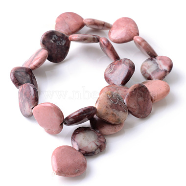 21mm Heart Red Picture Jasper Beads