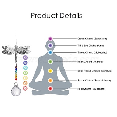 Kristalle Kronleuchter Sonnenfänger Prismen Chakra hängen Anhänger(AJEW-I040-15P)-2