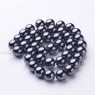 1 brin de grade AAa non-magnétiques hématite synthétique perles rondes brins(X-G-H1623-10mm-1)-2