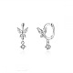 925 Sterling Silver Butterfly Hoop Earrings with Cubic Zirconia(CY9476-2)-1