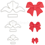 3 Sets 3 Styles Bowknot PLA Molds, Clay Cutters, Clay Modeling Tools, for Earring Making, White, 31~63x57.5~125x12mm, Inner Diameter: 49.5~120x23~56mm, 1 set/style(DIY-SP0003-15)