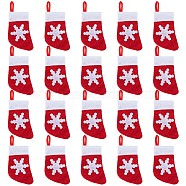 Christmas Socks Non Woven Fabric Cutlery Set Bags, for Christmas Table Hotel Restaurant Arrangement Decorations Supplies, Red, 195mm(AJEW-WH0329-96)