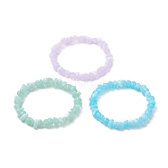 3Pcs 3 Color Acrylic Chips Beaded Stretch Bracelets Set for Kids, Mixed Color, Inner Diameter: 1-7/8 inch(4.7cm), 1Pc/color(BJEW-JB09388)