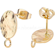 Brass Stud Earring Findings, with Loop, and Brass Ear Nuts, Earring Backs, Real 18K Gold Plated, Brass Finding: 10pcs/kind(KK-BC0006-63G)