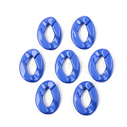 Opaque Acrylic Linking Rings, Quick Link Connectors, for Curb Chains Making, Unwelded, Twist, Royal Blue, 39.5x29.5x7.5mm, Inner Diameter: 22x11mm(OACR-T024-01-G03)