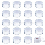 20Pcs Plastic Nail Decorate Storages, with Sponge Mat, Column, White, 3.15x1.75cm, 20pcs/bag(MRMJ-CA0001-41A)